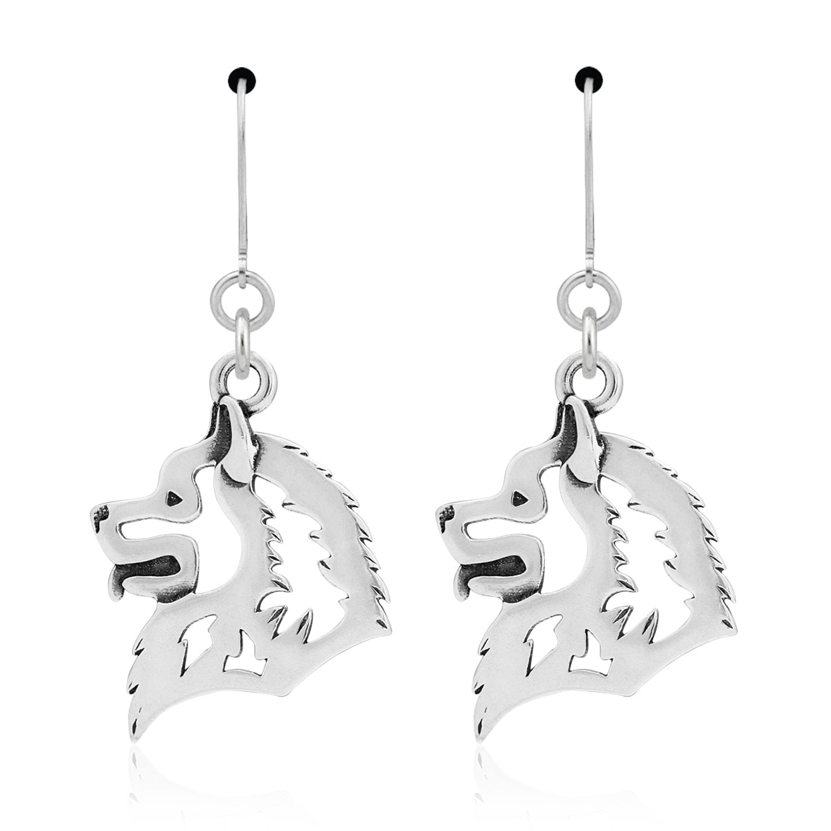 Samoyed Earrings in Sterling Silver