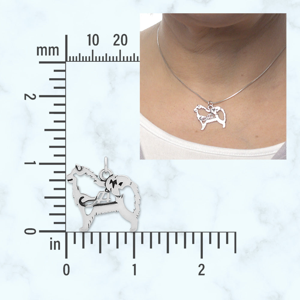 Sterling Silver Samoyed Necklace Jewelry