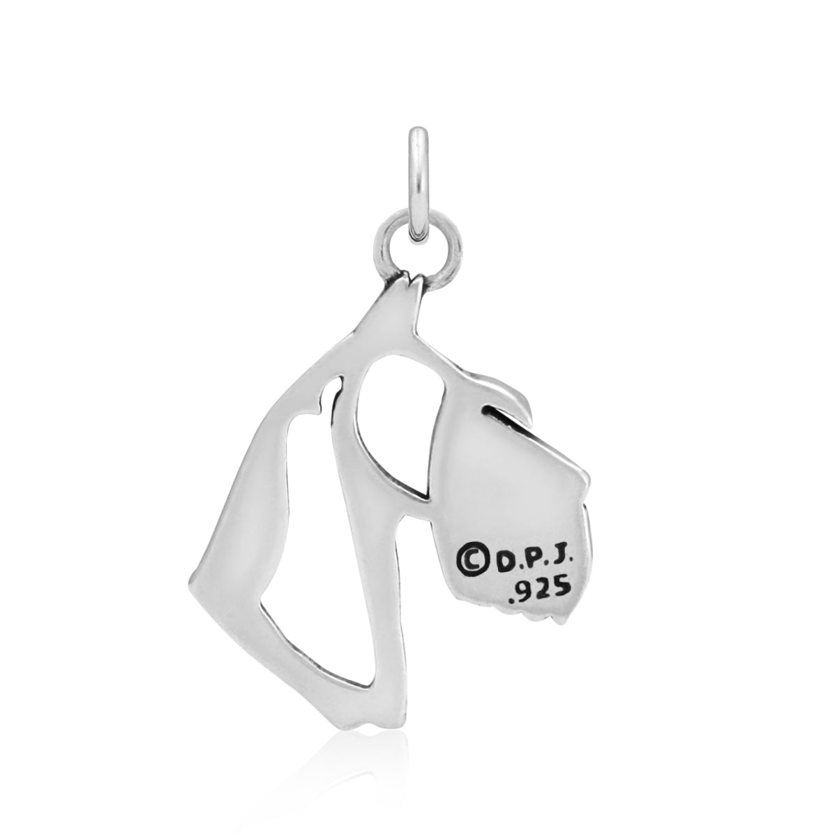 Schnauzer Necklace in Sterling Silver, Cropped Ears
