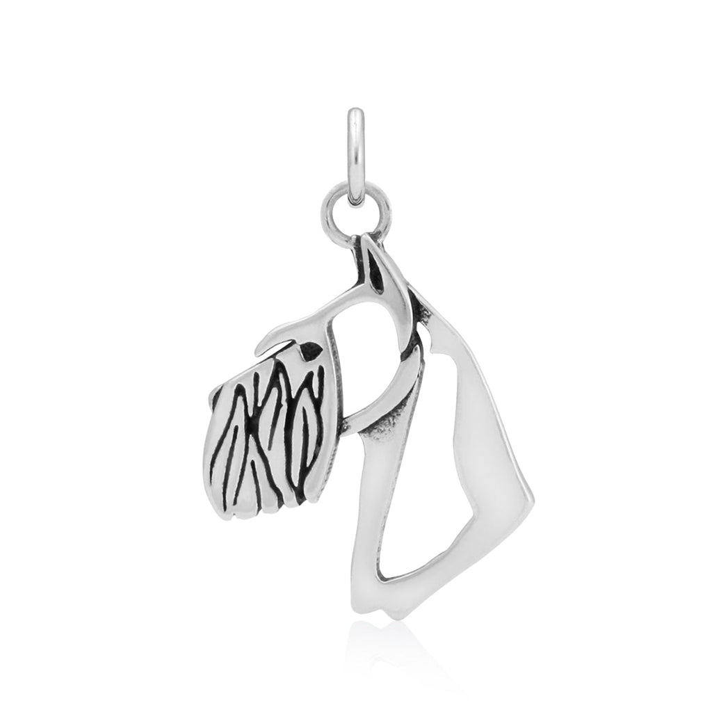 Schnauzer Necklace in Sterling Silver, Cropped Ears