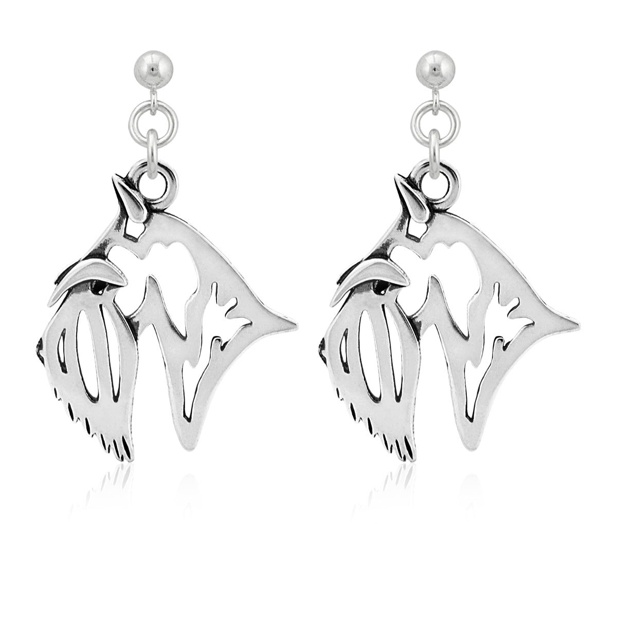 Scottish Terrier Earrings in Sterling Silver