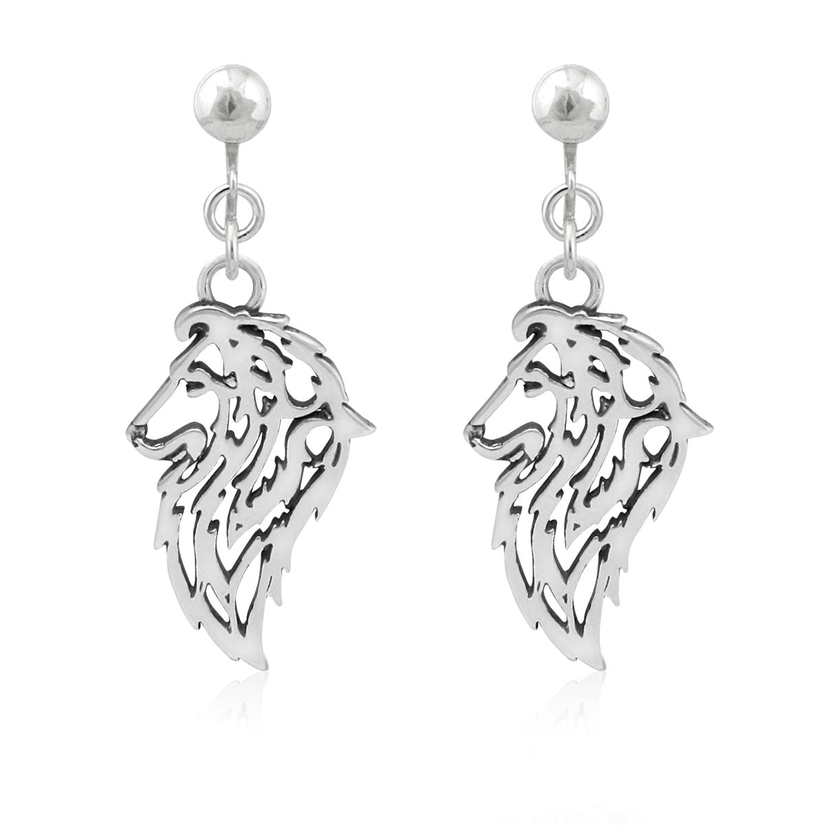 Shetland Sheepdog Earrings in Sterling Silver