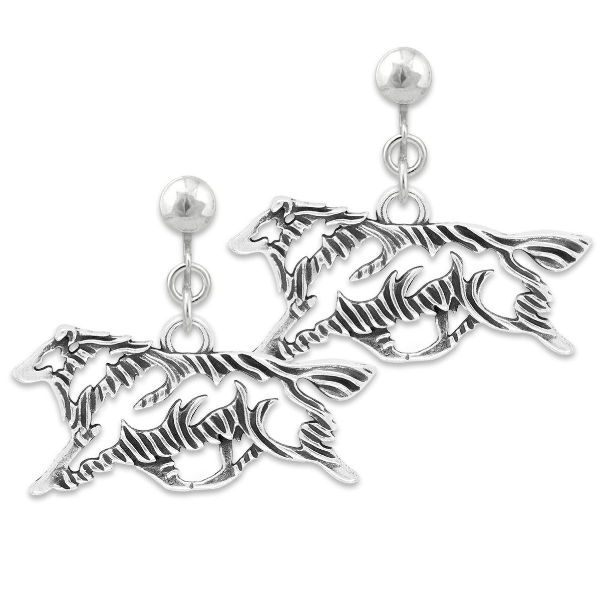 Sterling Silver Shetland Sheepdog Dangle Earrings