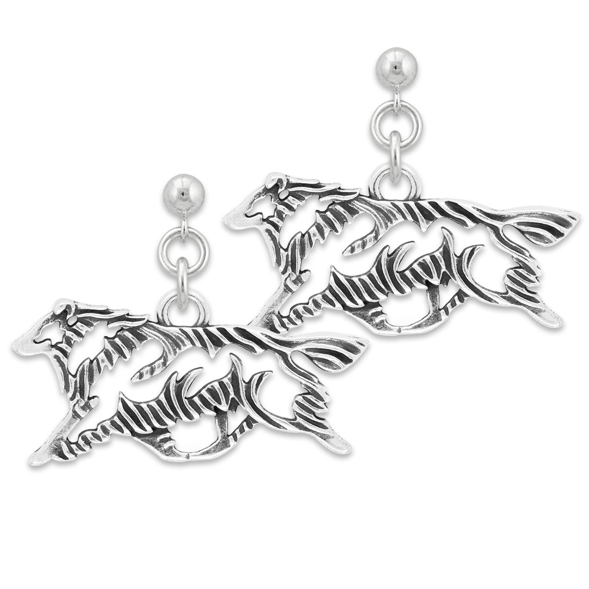 Sterling Silver Shetland Sheepdog Dangle Earrings
