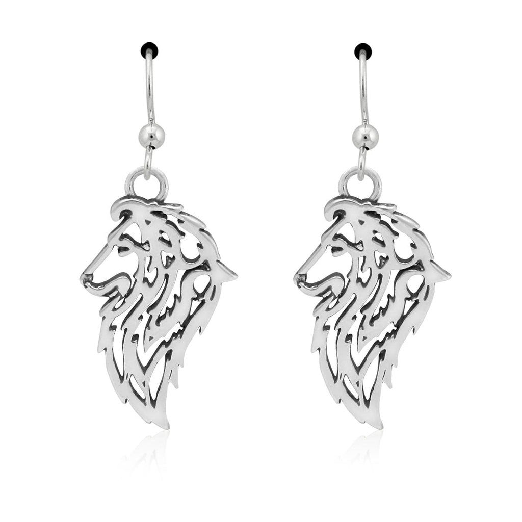 Shetland Sheepdog Earrings in Sterling Silver
