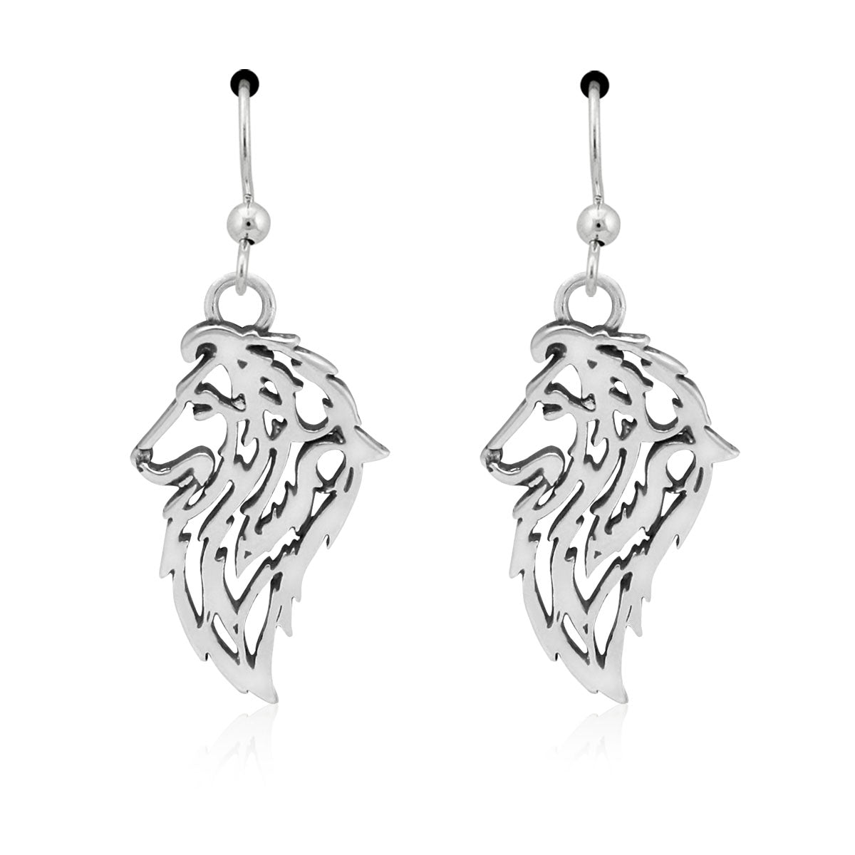Shetland Sheepdog Earrings in Sterling Silver