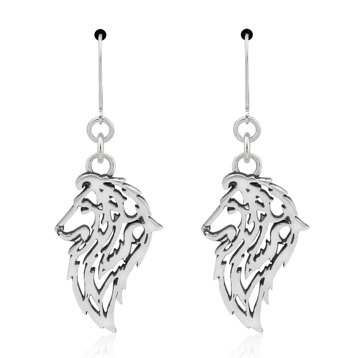 Shetland Sheepdog Earrings in Sterling Silver