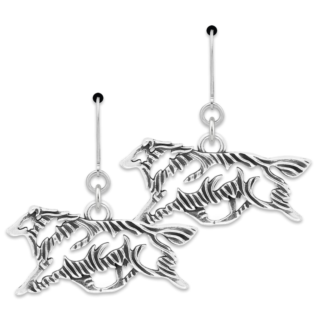 Sterling Silver Shetland Sheepdog Dangle Earrings
