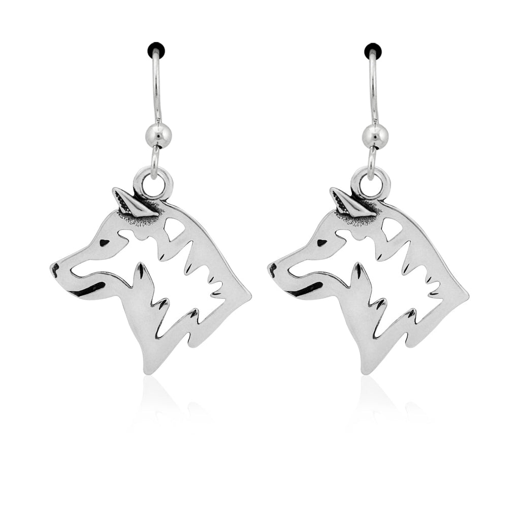 Shiba Inu Earrings in Sterling Silver