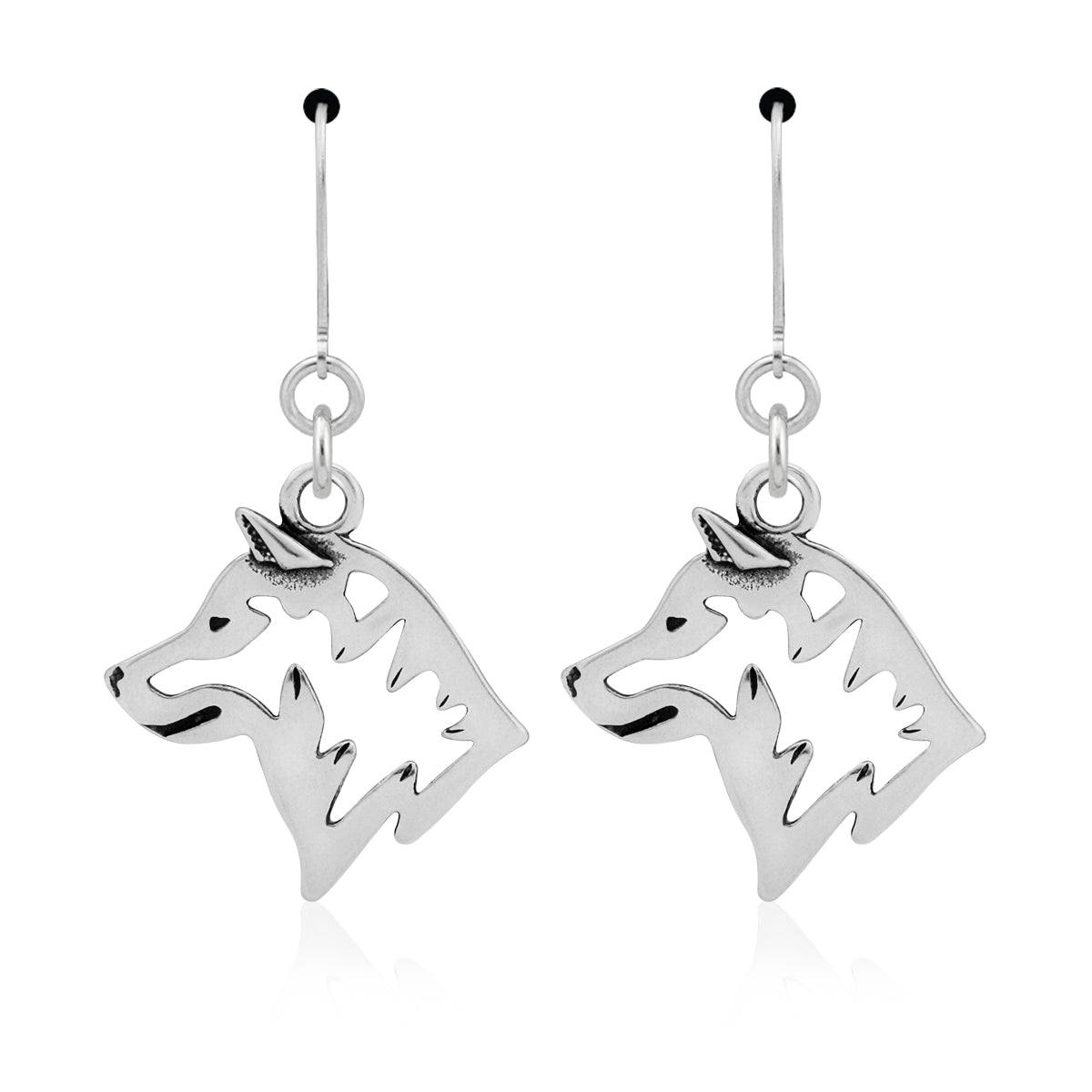 Shiba Inu Earrings in Sterling Silver