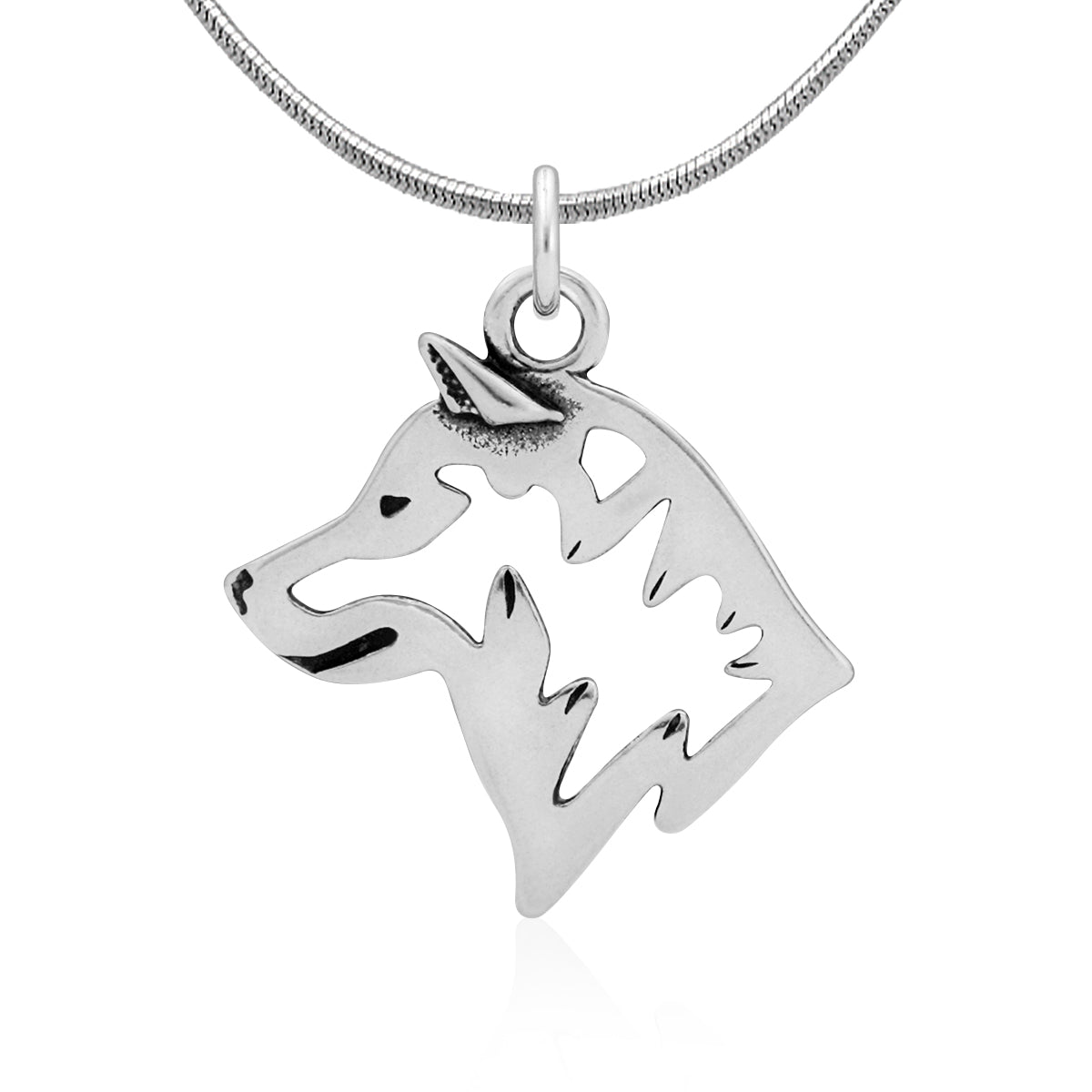 Shiba Inu Necklace in Sterling Silver