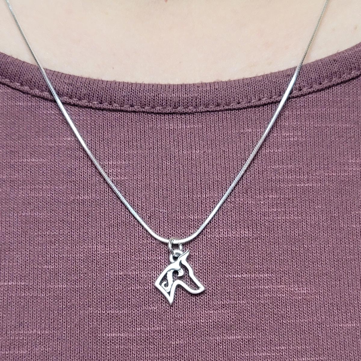 Doberman Pinscher Necklace Jewelry in Sterling Silver