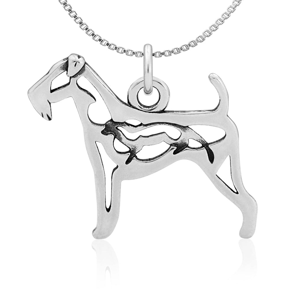 Sterling Silver Airedale Terrier Necklace Jewelry