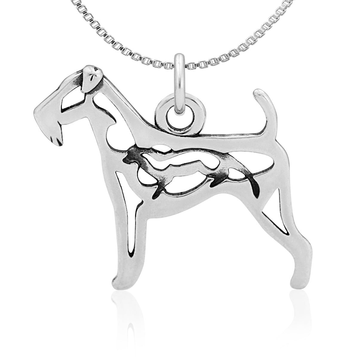 Sterling Silver Airedale Terrier Necklace Jewelry