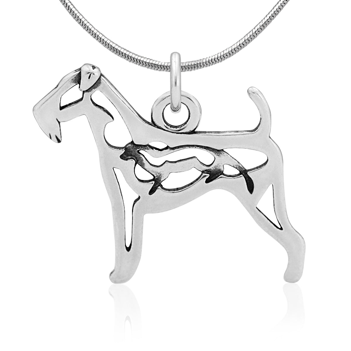 Sterling Silver Airedale Terrier Necklace Jewelry