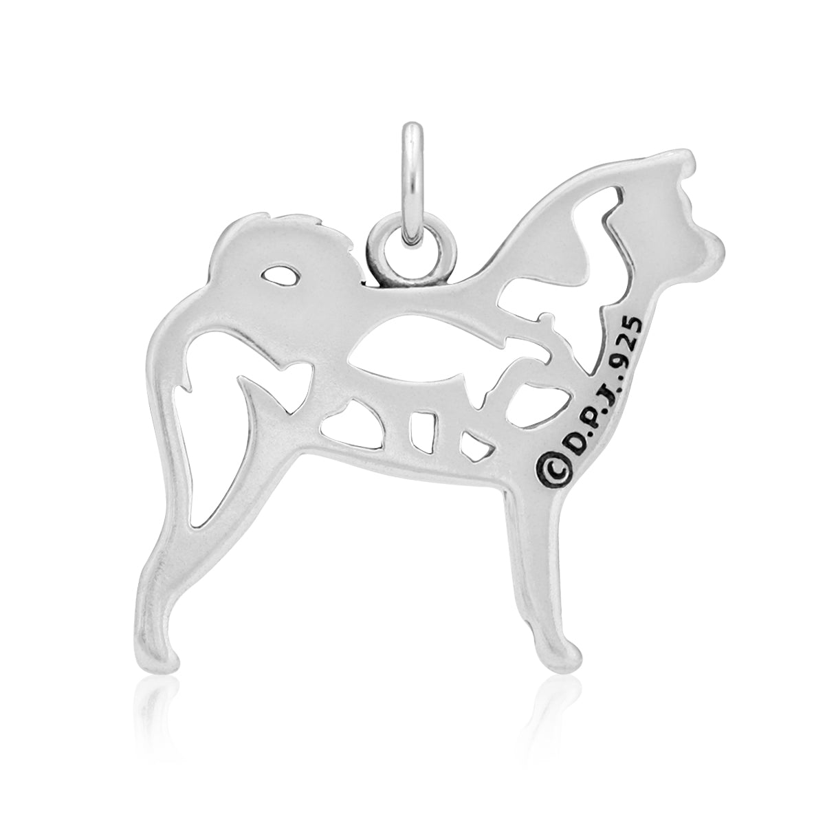 Sterling Silver Akita Necklace Jewelry