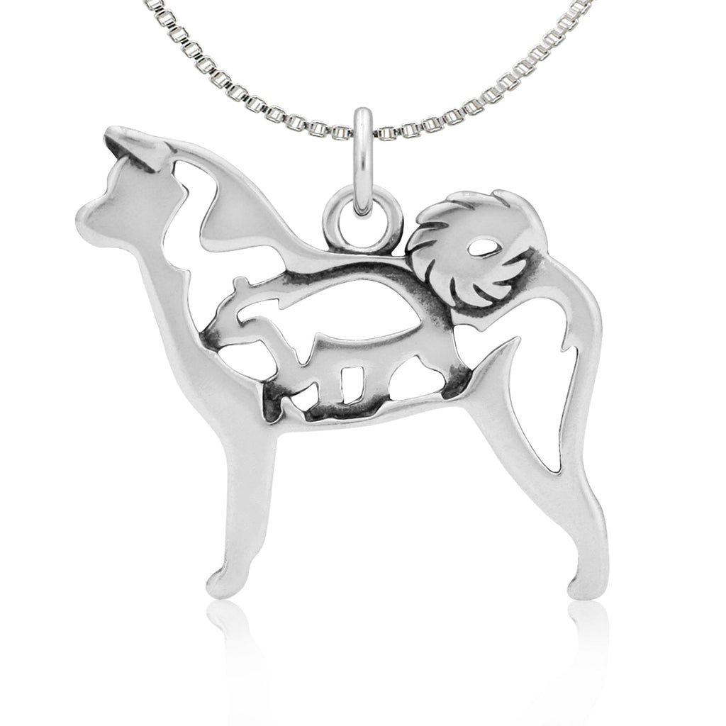 Sterling Silver Akita Necklace Jewelry