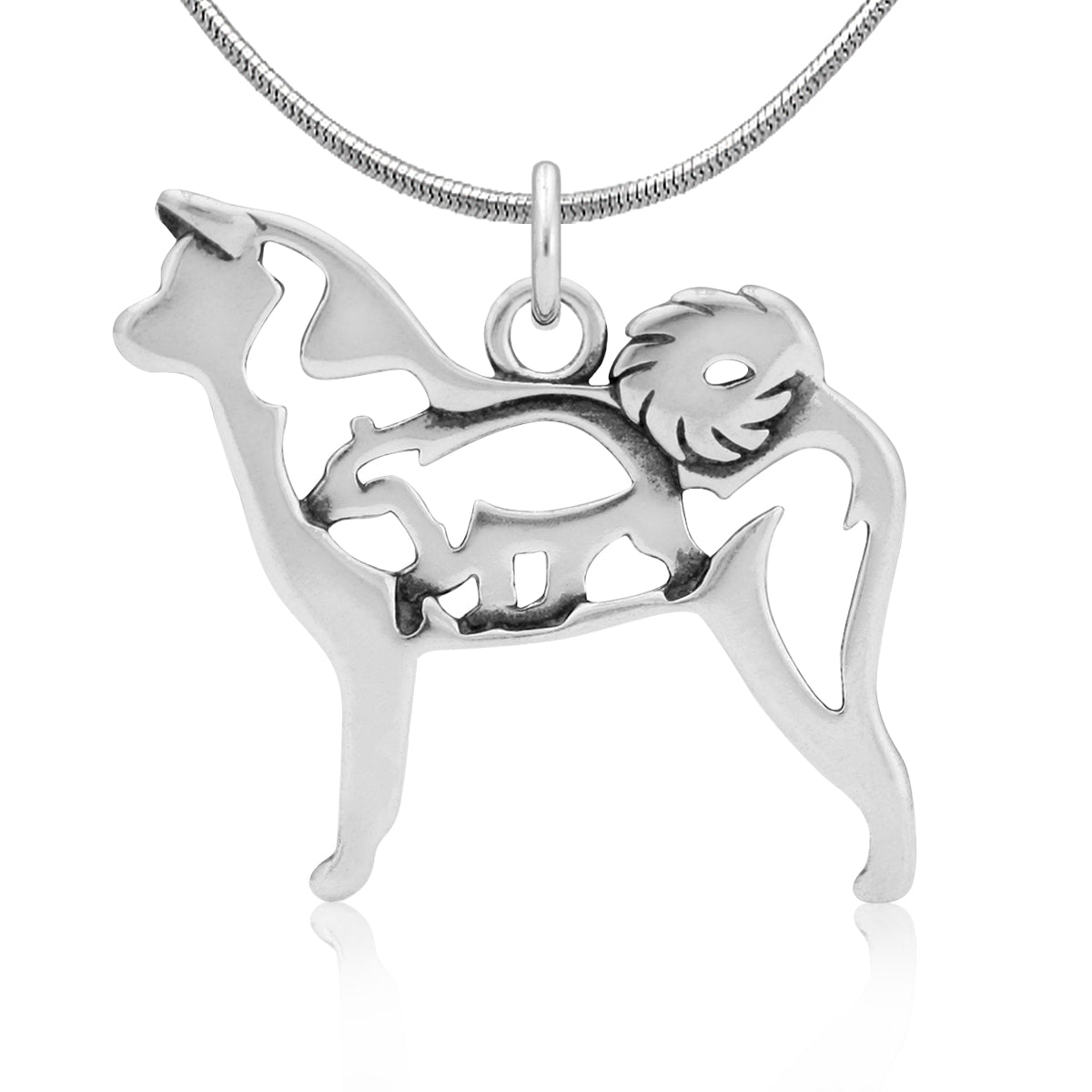 Sterling Silver Akita Necklace Jewelry