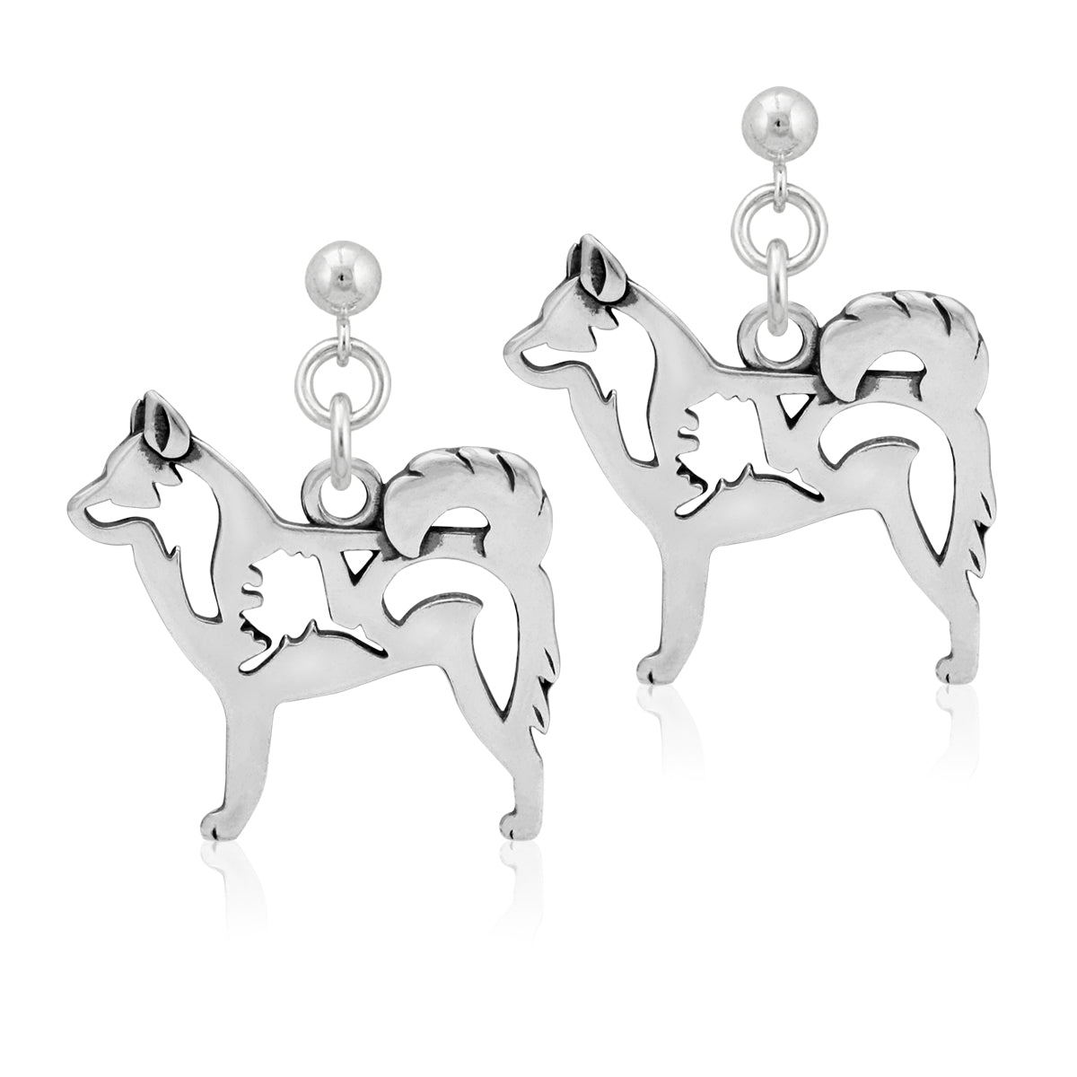 Sterling Silver Alaskan Klee Kai Earrings