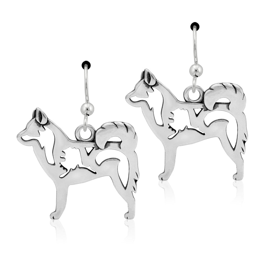 Sterling Silver Alaskan Klee Kai Earrings