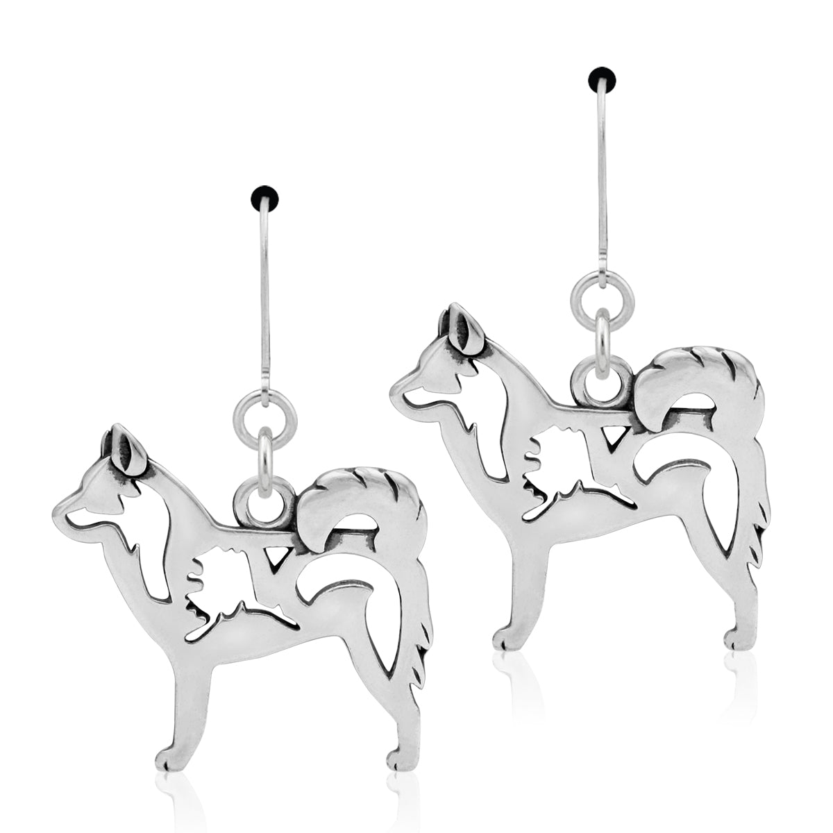 Sterling Silver Alaskan Klee Kai Earrings