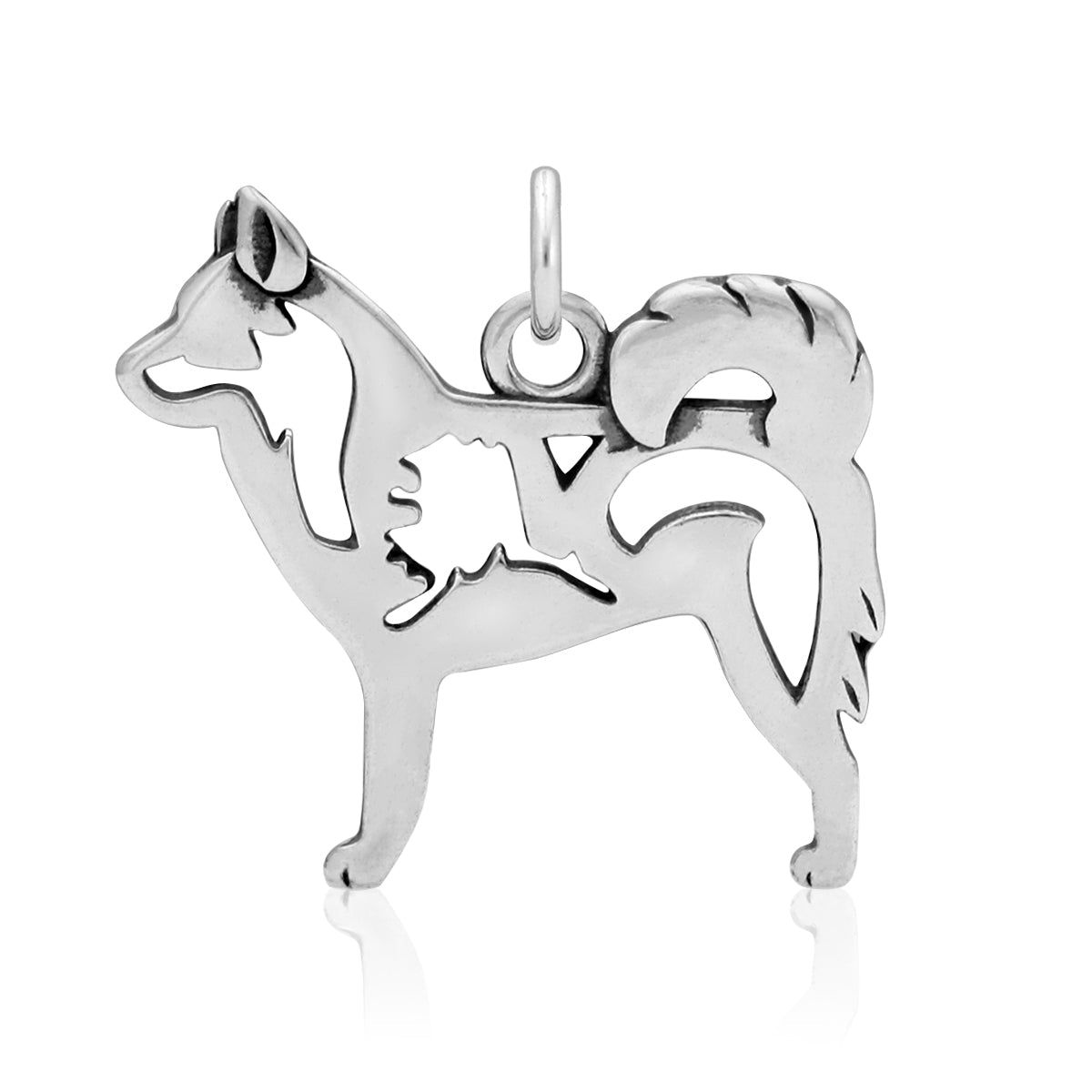 Sterling Silver Alaskan Klee Kai Necklace Jewelry