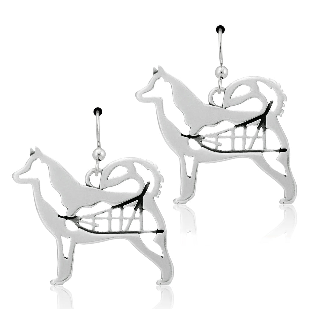 Sterling Silver Alaskan Malamute Earrings