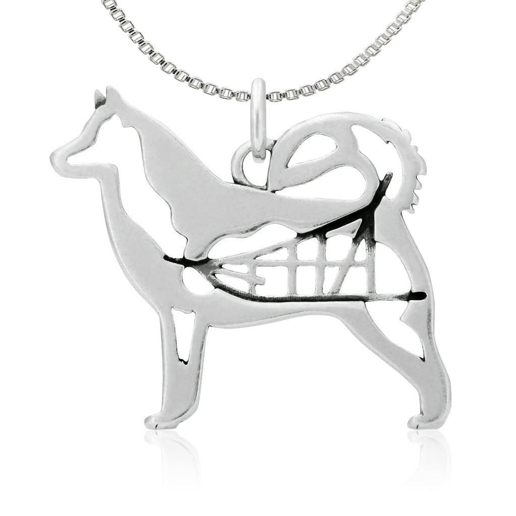Sterling Silver Alaskan Malamute Necklace Jewelry