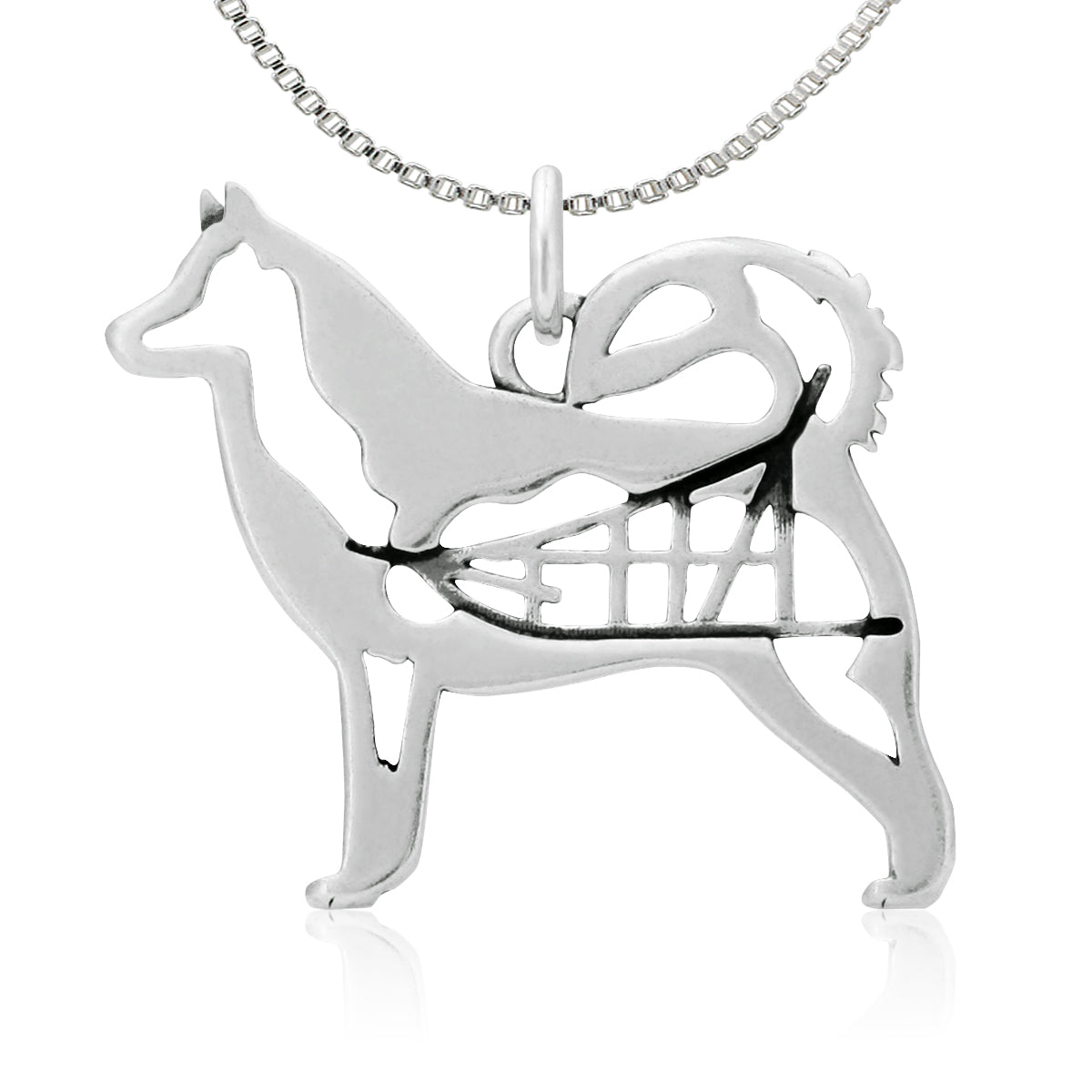 Sterling Silver Alaskan Malamute Necklace Jewelry