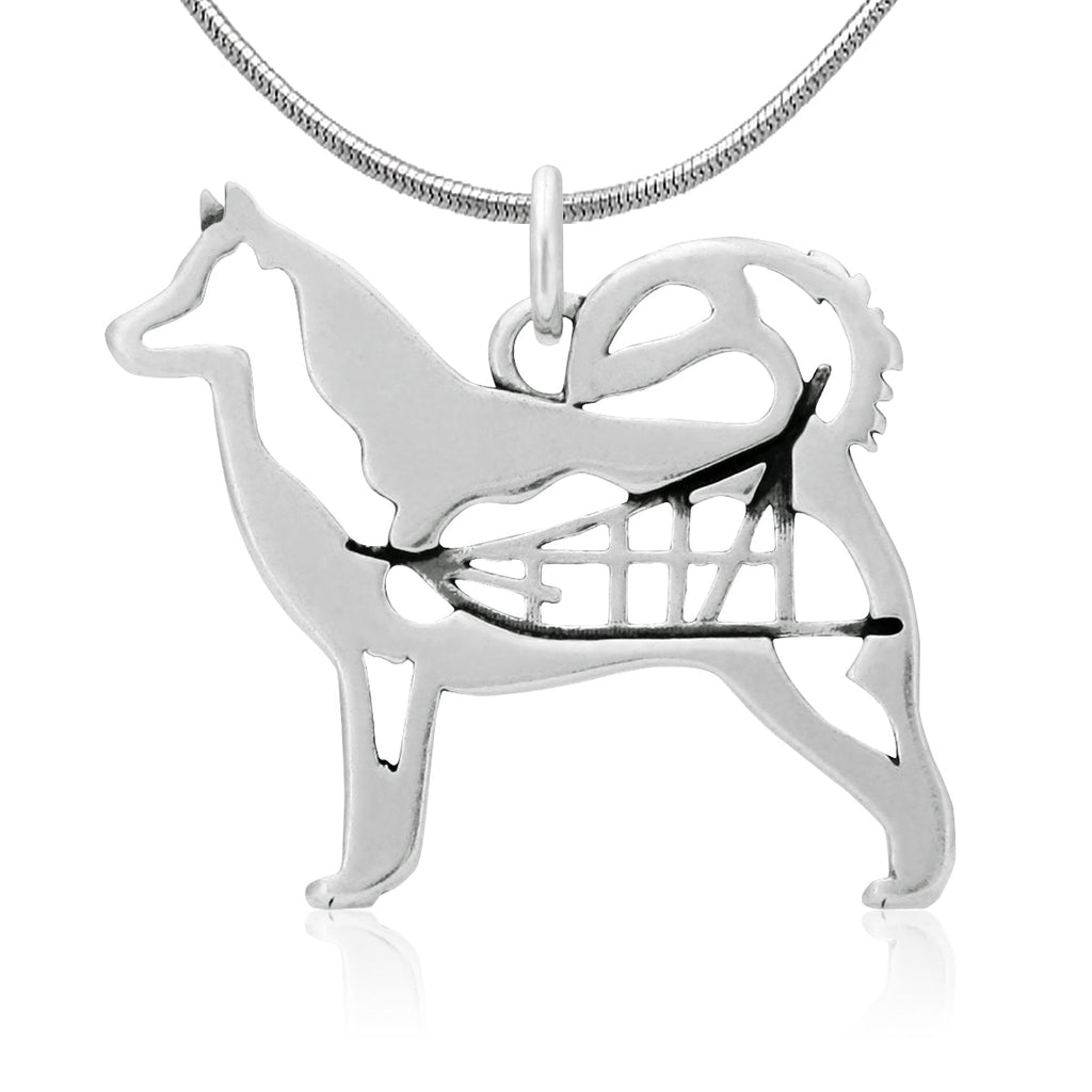 Sterling Silver Alaskan Malamute Necklace Jewelry
