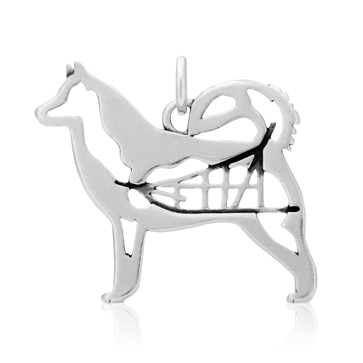 Sterling Silver Alaskan Malamute Necklace Jewelry