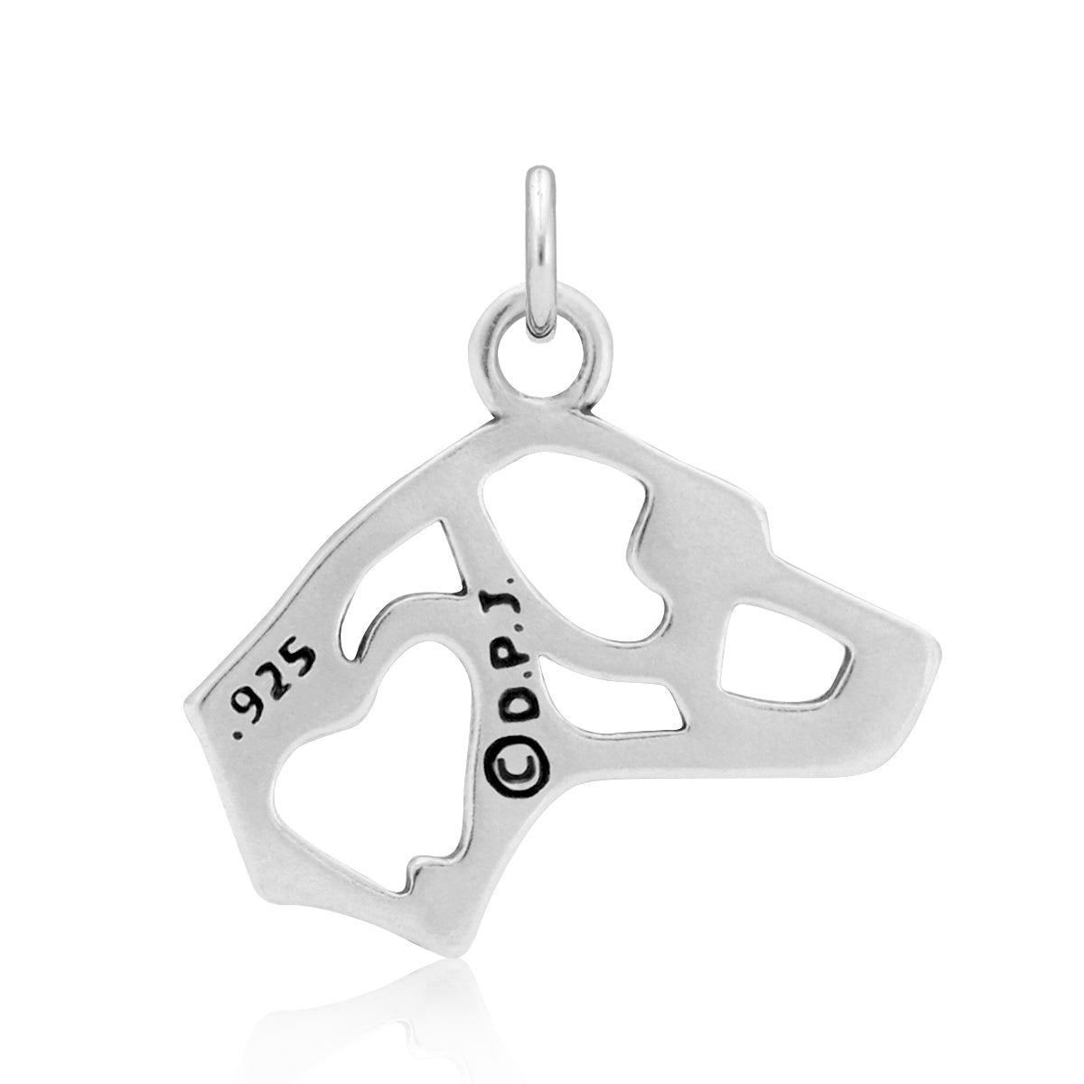 American Staffordshire Terrier Necklace in Sterling Silver, Natural Ears