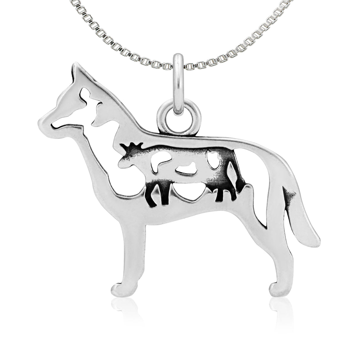Sterling Silver Australian Cattle Dog Necklace Jewelry