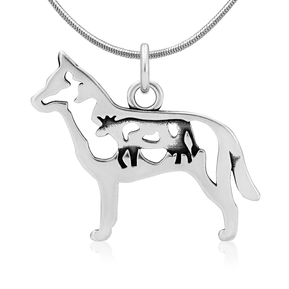 Sterling Silver Australian Cattle Dog Necklace Jewelry