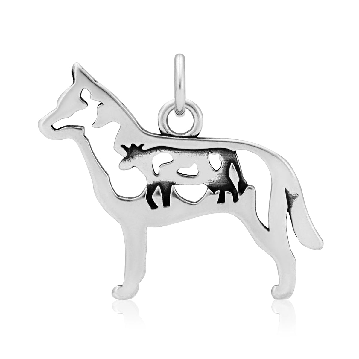 Sterling Silver Australian Cattle Dog Necklace Jewelry