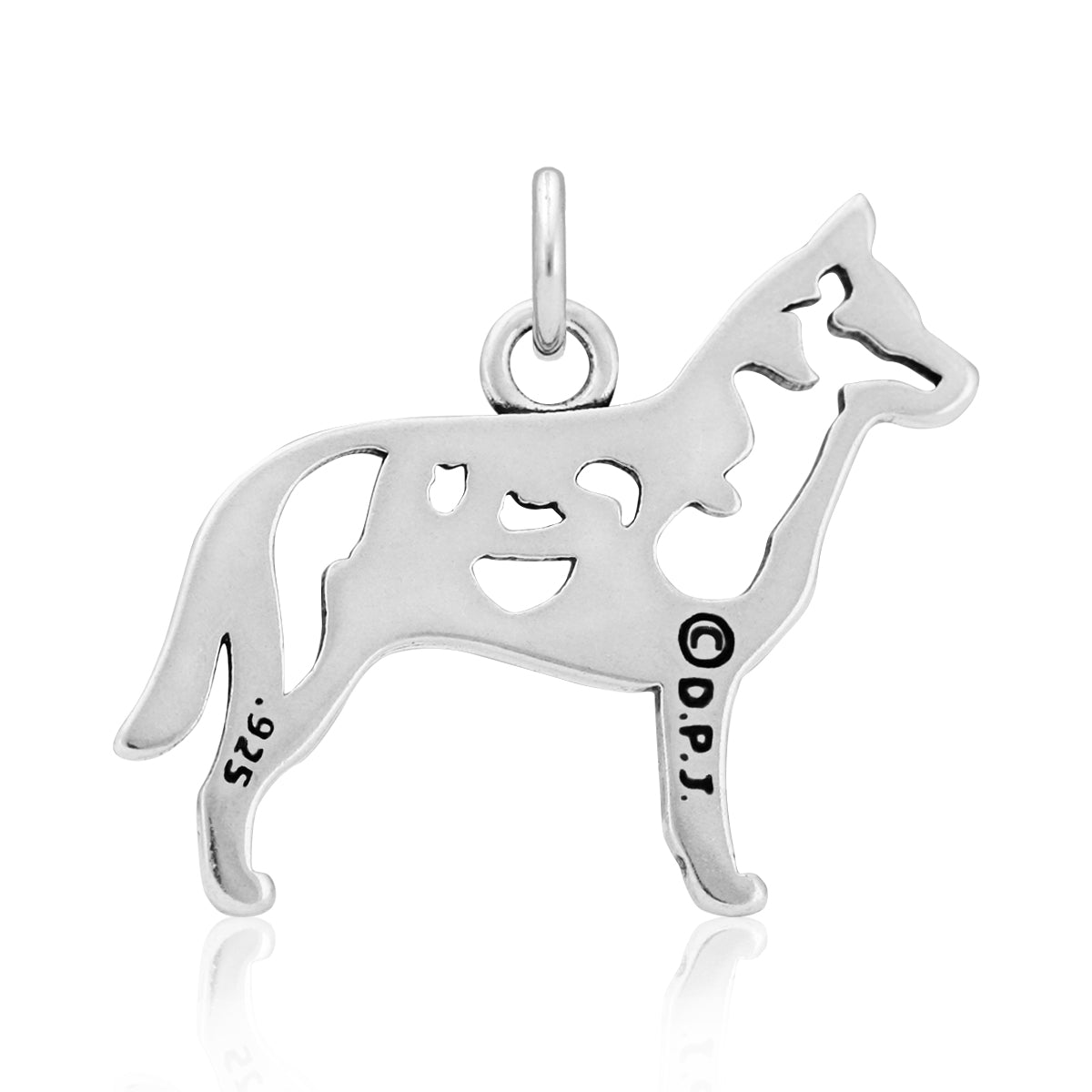 Sterling Silver Australian Cattle Dog Necklace Jewelry
