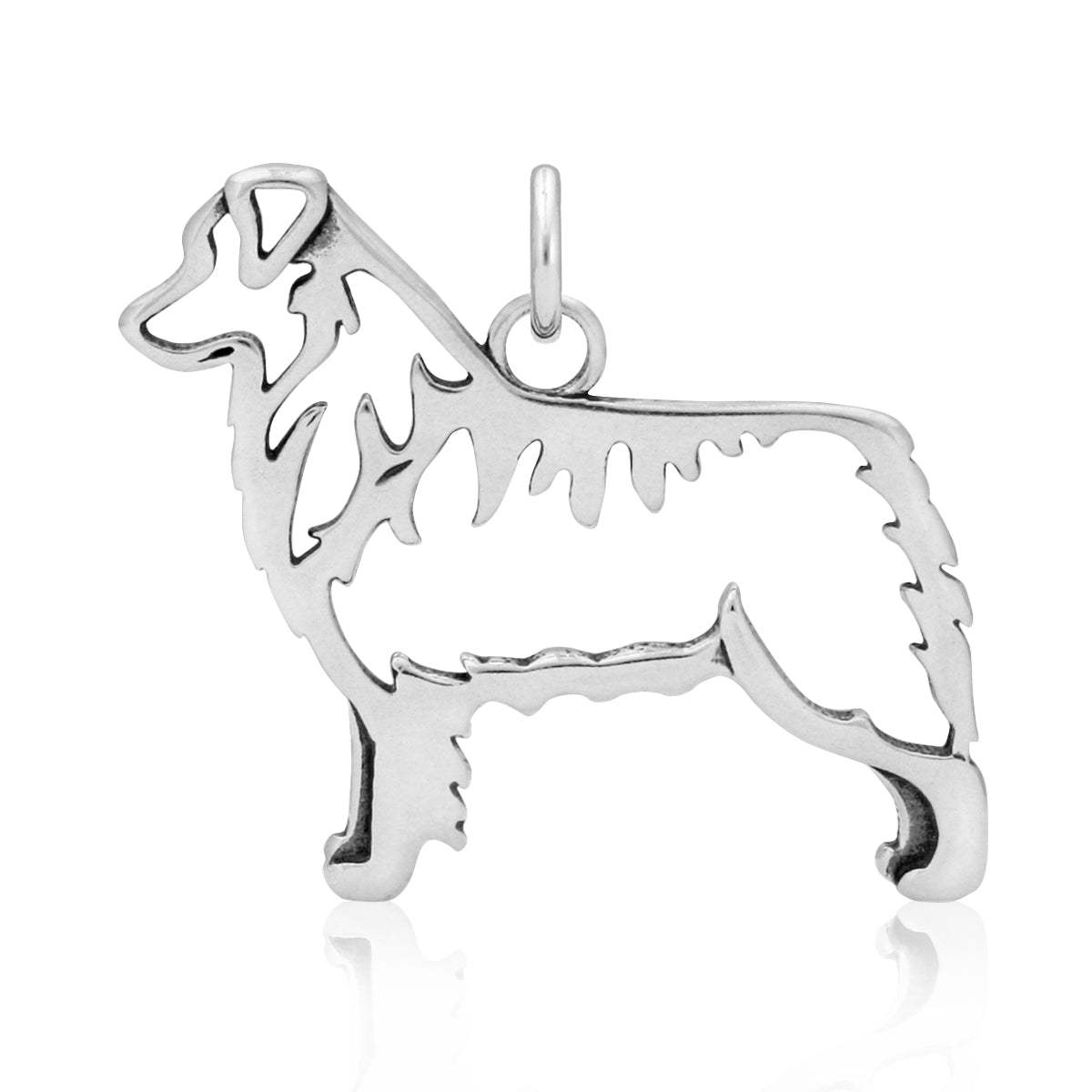 Sterling Silver Australian Shepherd Necklace Jewelry
