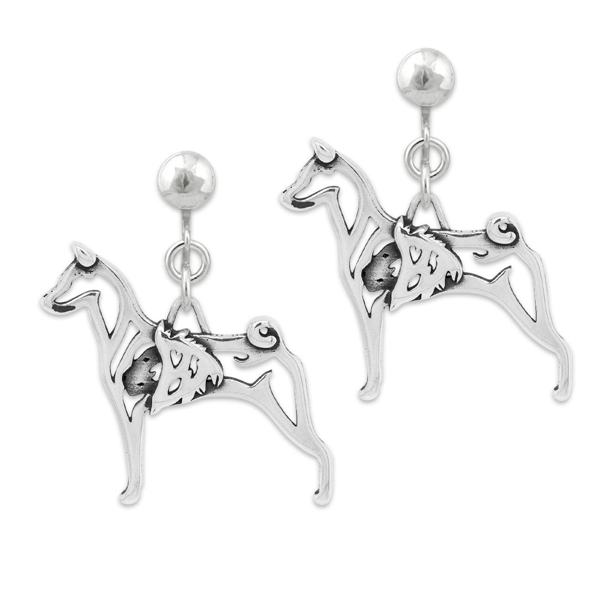 Sterling Silver Basenji Earrings