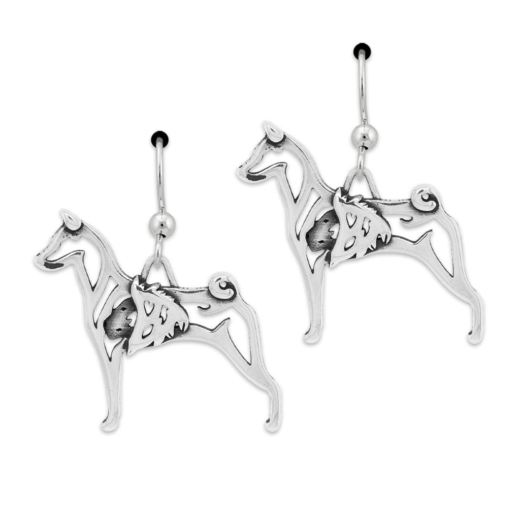 Sterling Silver Basenji Earrings