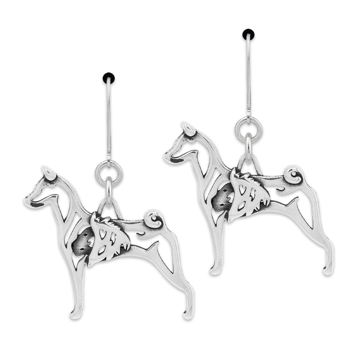Sterling Silver Basenji Earrings