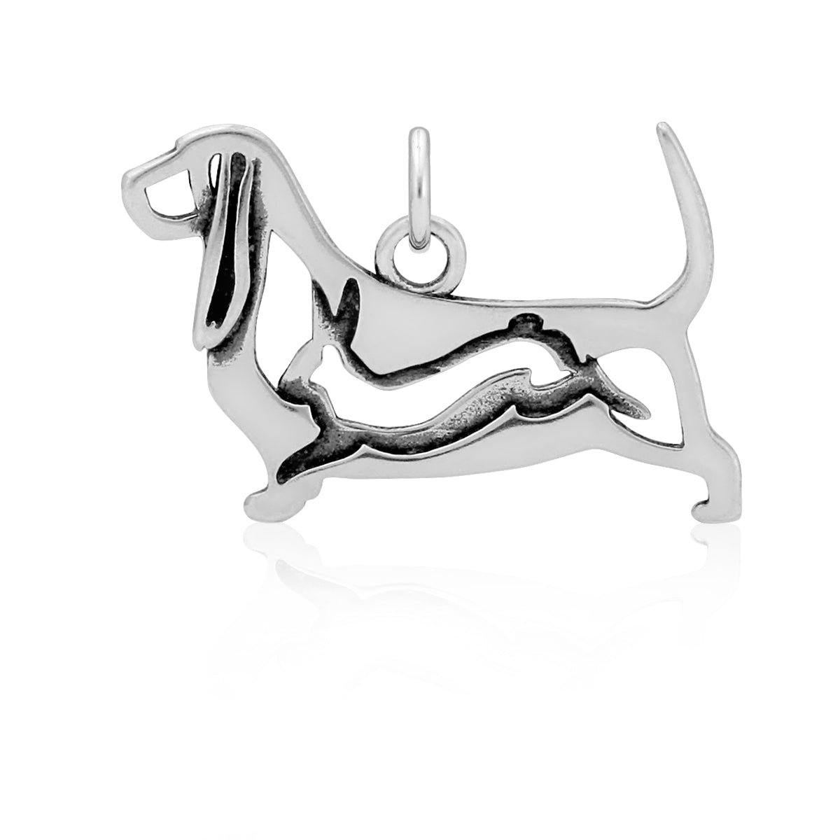 Sterling Silver Basset Hound Necklace Jewelry