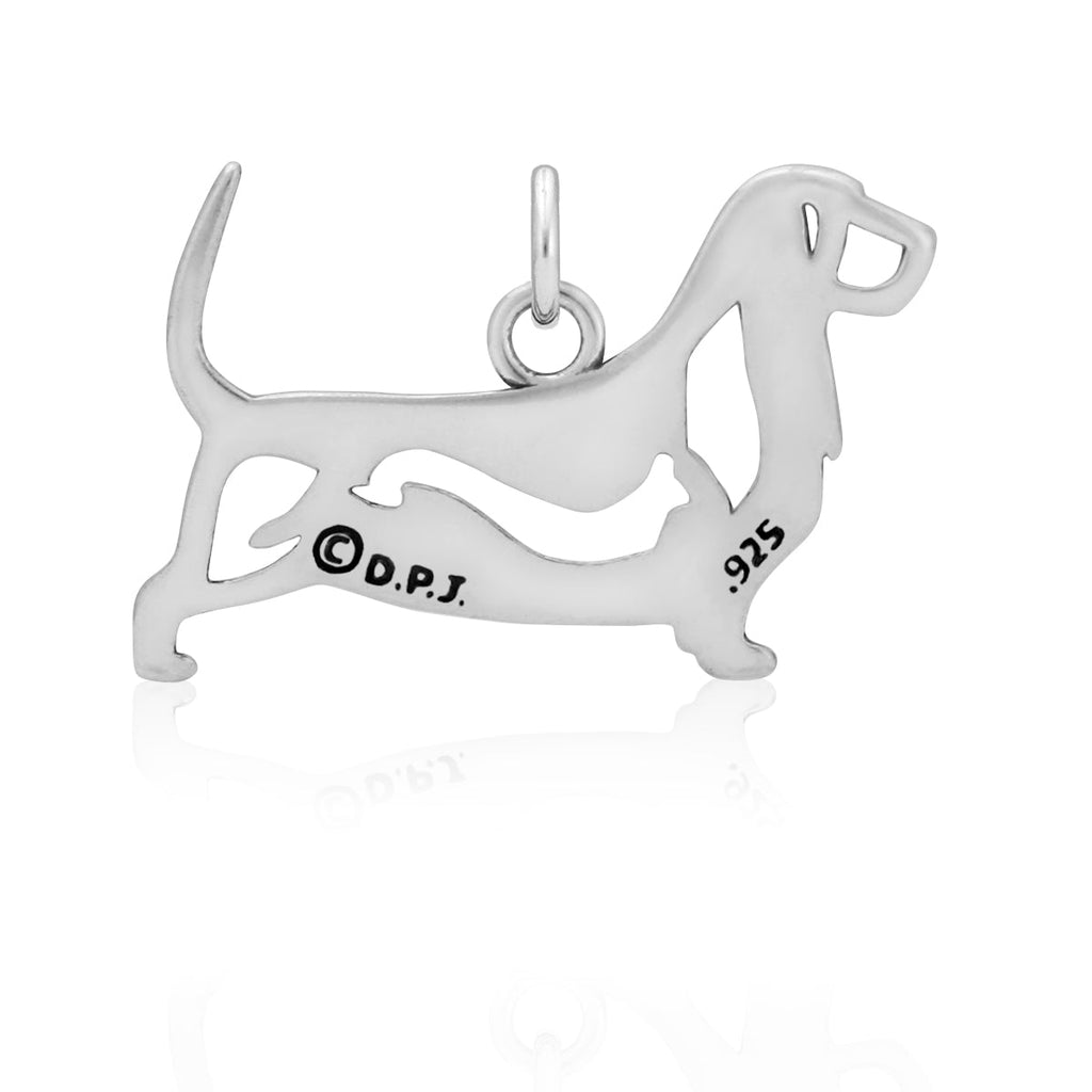 Sterling Silver Basset Hound Necklace Jewelry