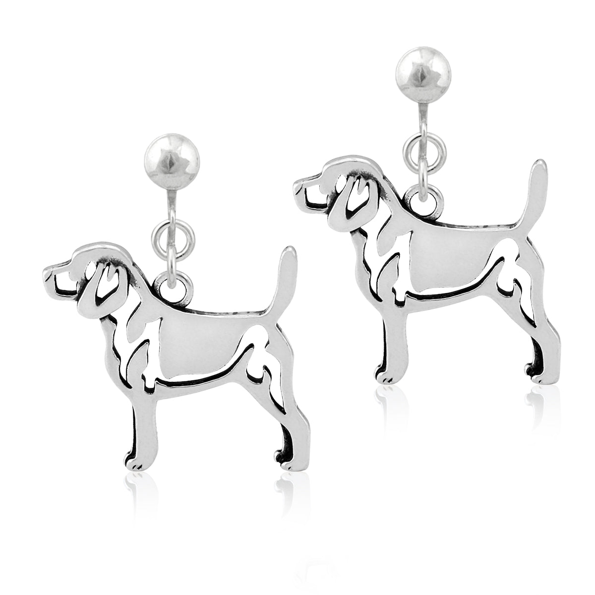Sterling Silver Beagle Earrings
