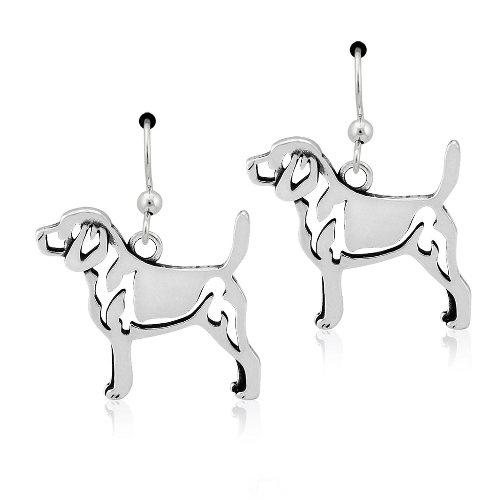 Sterling Silver Beagle Earrings