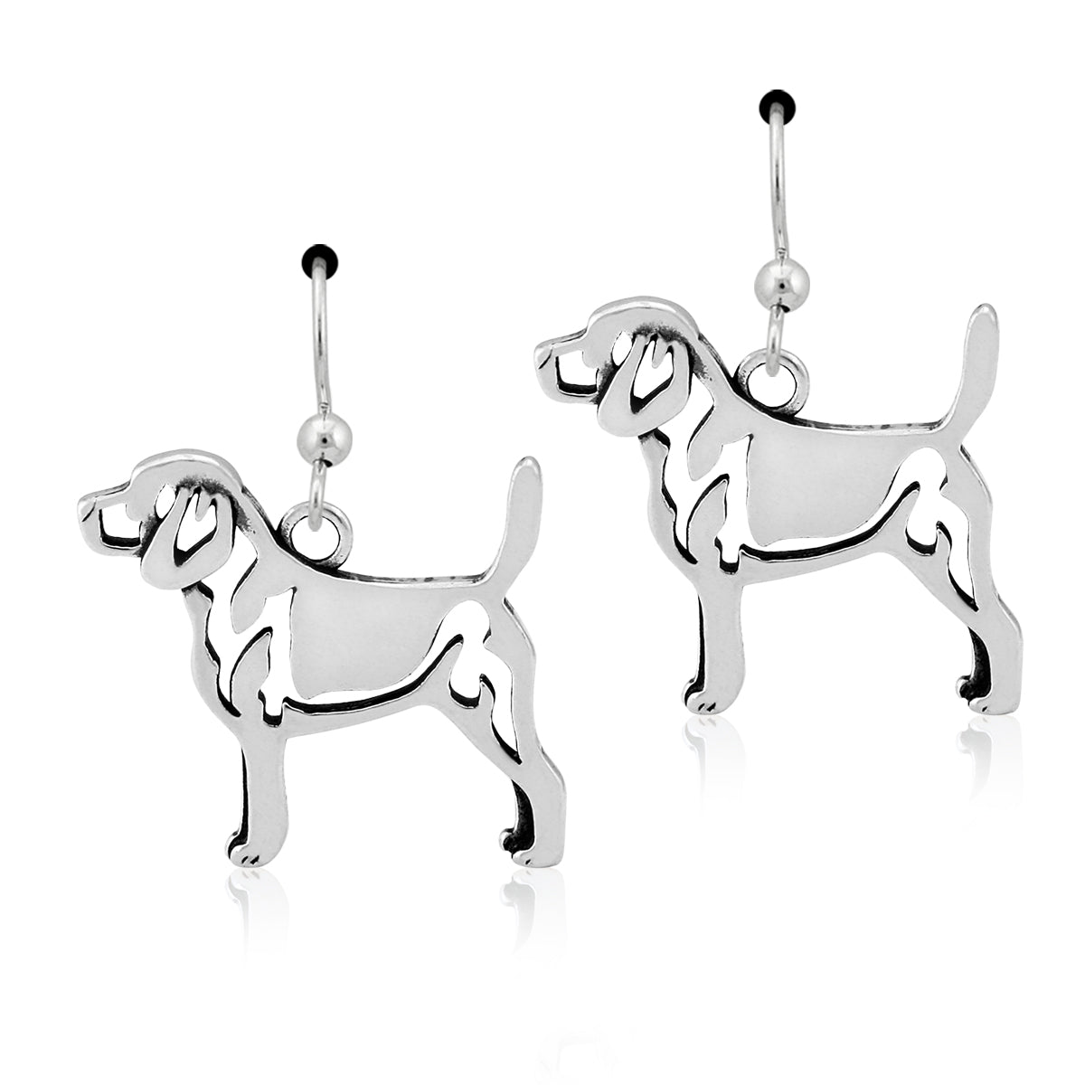 Sterling Silver Beagle Earrings