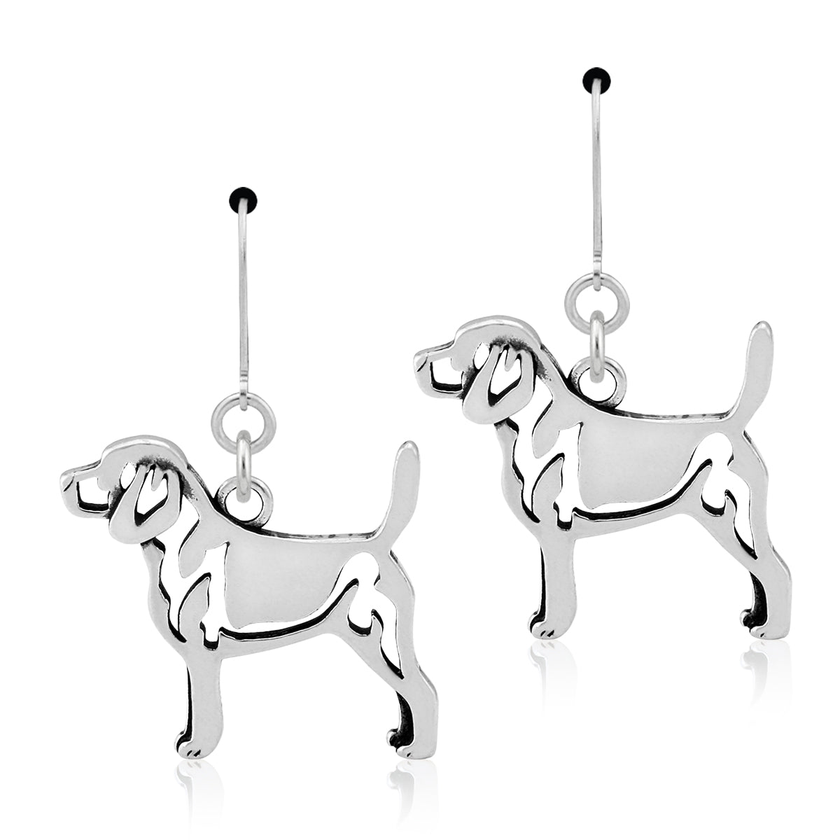 Sterling Silver Beagle Earrings