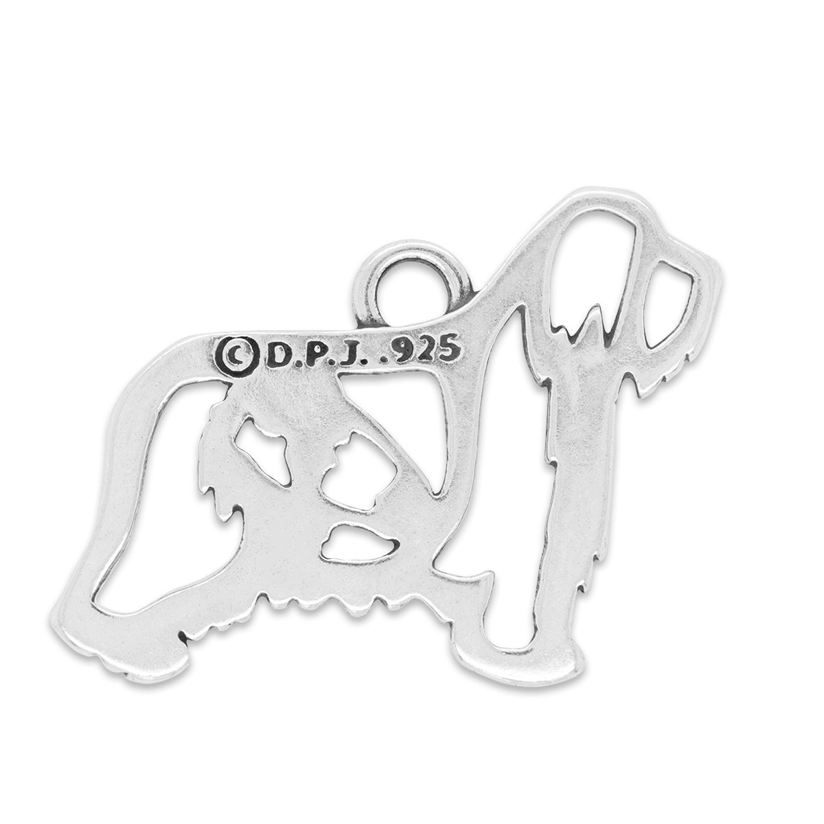 Sterling Silver Bearded Collie Necklace Jewelry