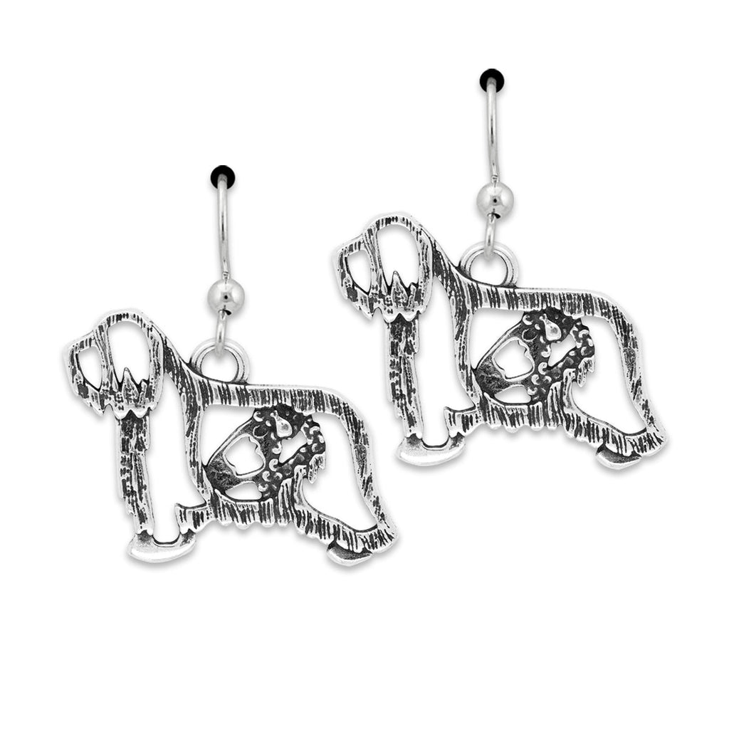Sterling Silver Bearded Collie Earrings