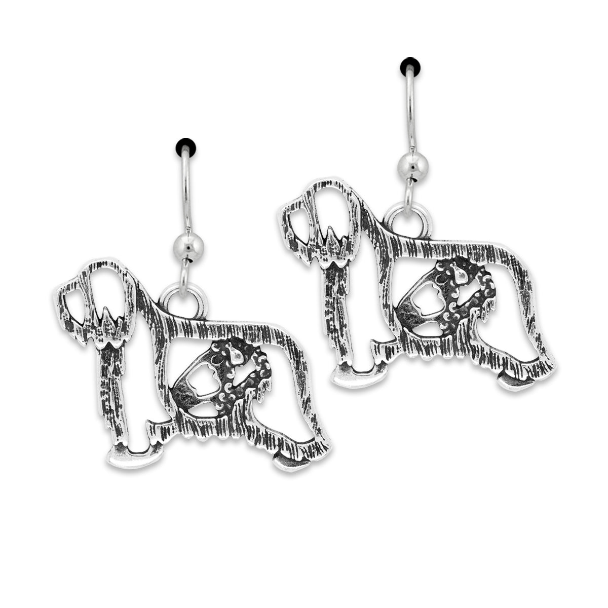 Sterling Silver Bearded Collie Earrings