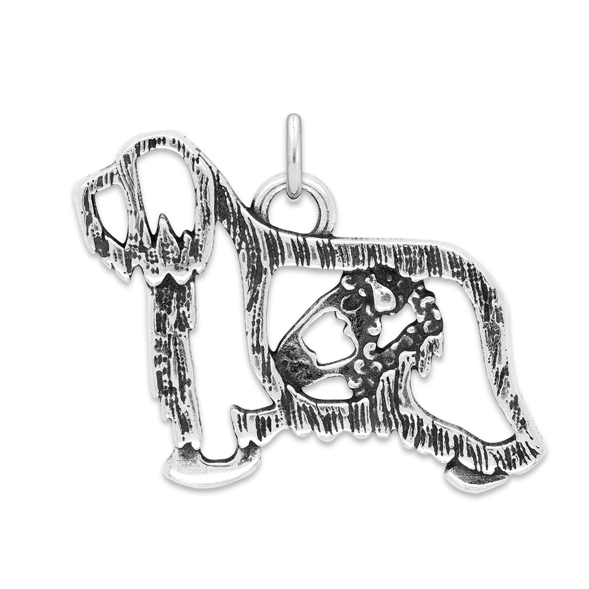 Sterling Silver Bearded Collie Necklace Jewelry